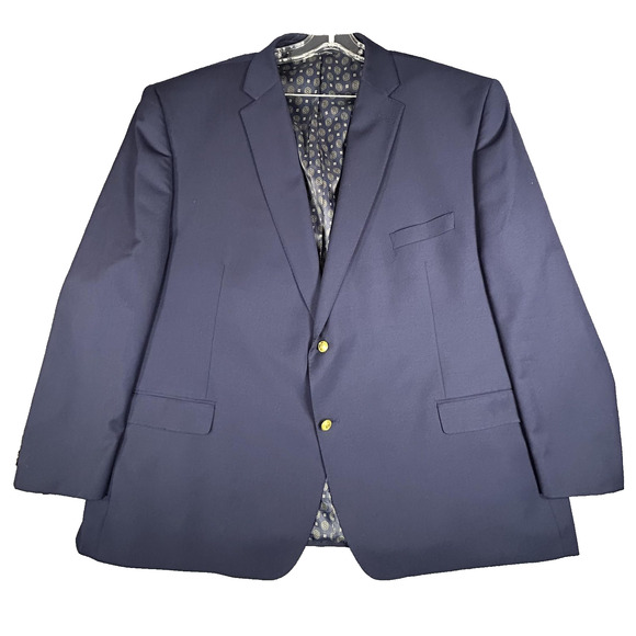 Ralph Lauren Blazer Mens 54R Wool Blend Gold Button Executive Suit Sport Coat - Picture 1 of 10